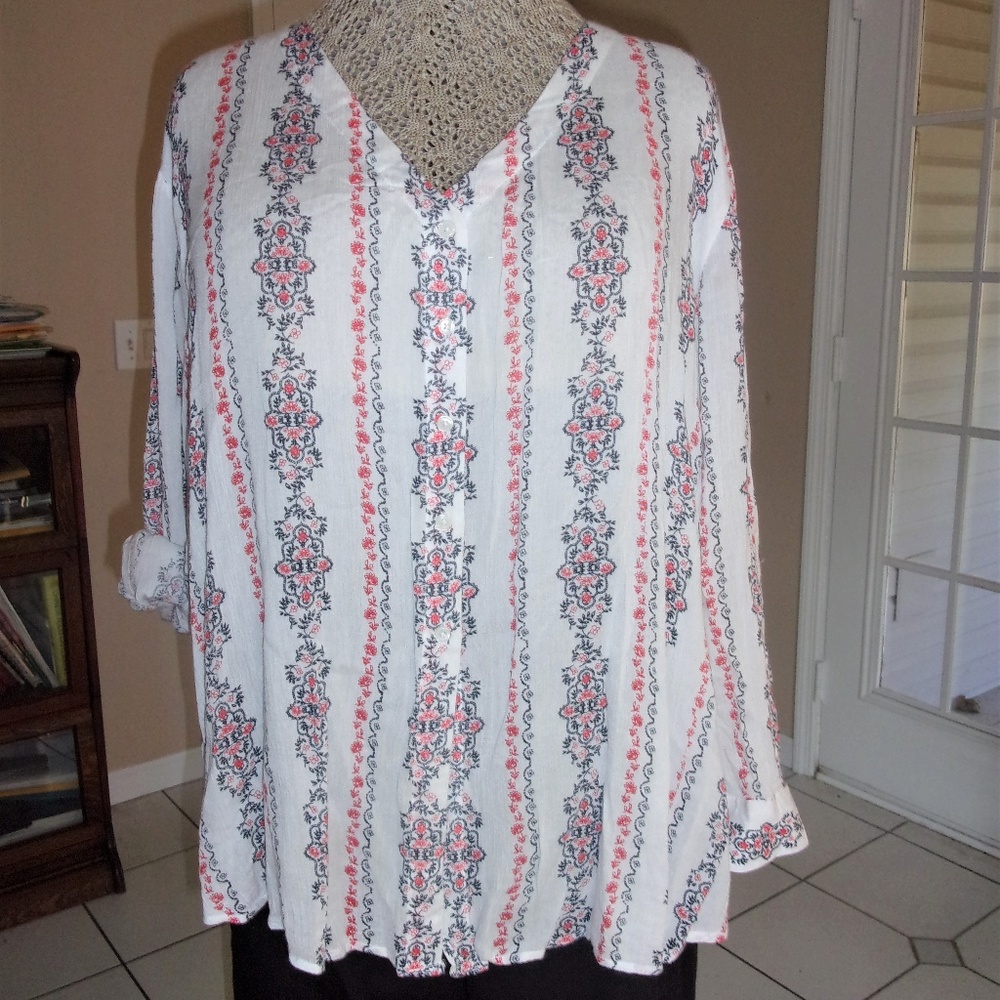 Drop-Shoulder Loose-Fit Shirt-Tail Casual Shirt